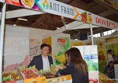 Mr Tony Nguyen of Ant Farm Co., Ltd. is introducing his tropical fruits to visitors.